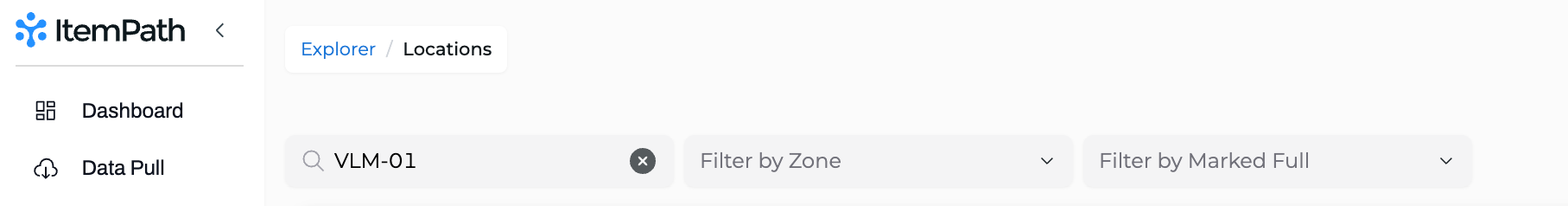 Finding Bins and Materials Page Filter for VLM 01