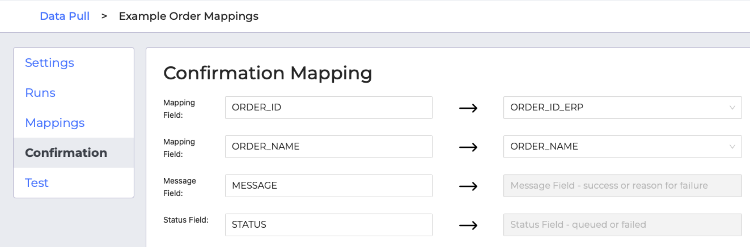  Data Pull Order Confirmation Mappings 