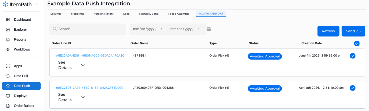 Item Path 3 Data Push Awaiting Approval 2