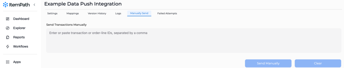 Item Path 3 Data Push Manual Send 3