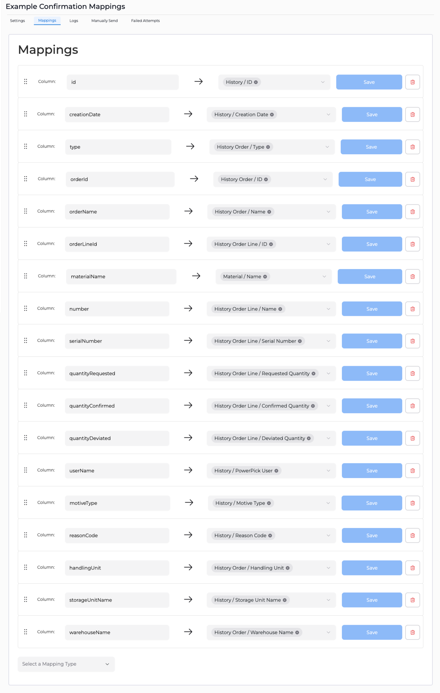 Item Path 3 Example Confirmation Mappings