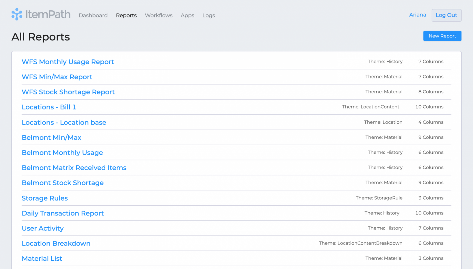 Reports Screenshot