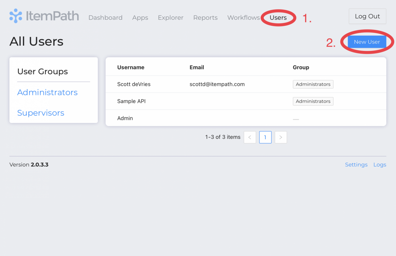 Users Item Path