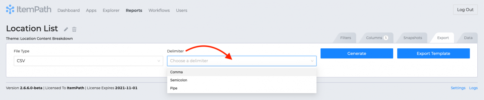 Exporting reports 2