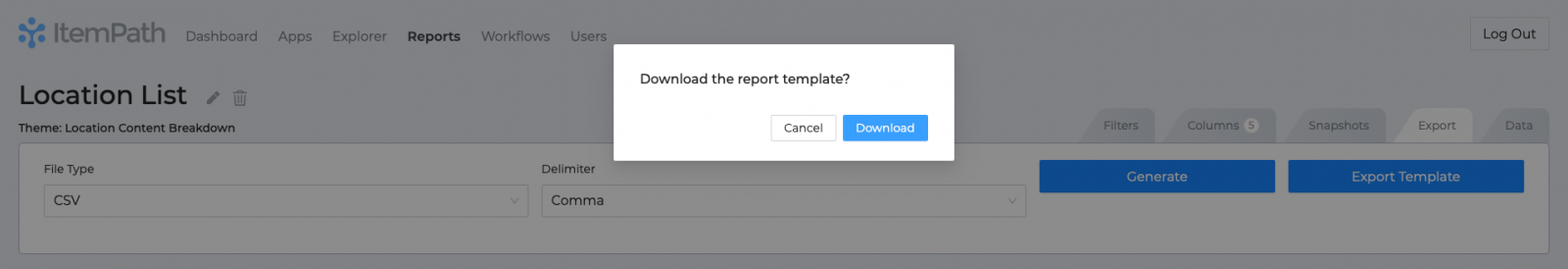 Exporting reports 4