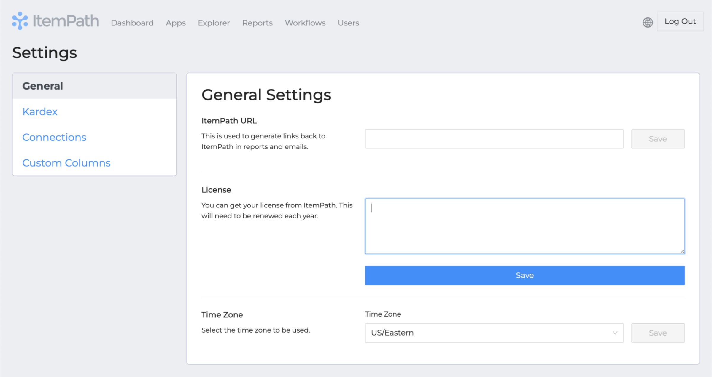 General settings